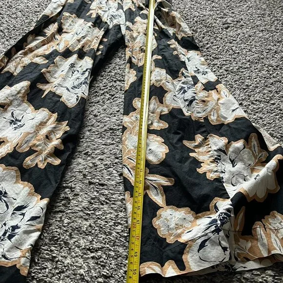 Evereve High Waisted Wide Leg Women M Boho Floral Festival Flowy Cottagecore 80s - Picture 4 of 7